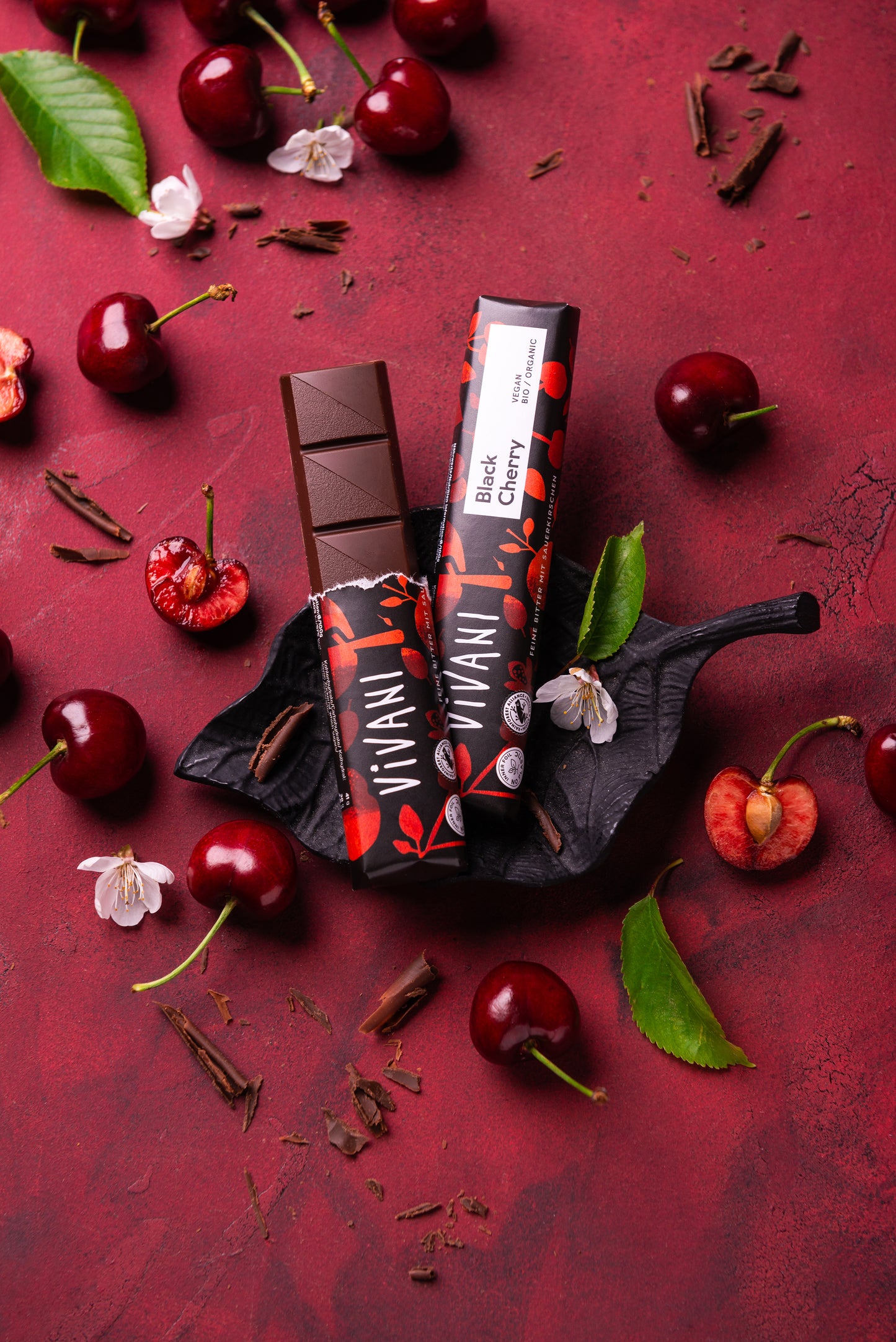 Vivani Black Cherry 35g Chocolate Bar Organic