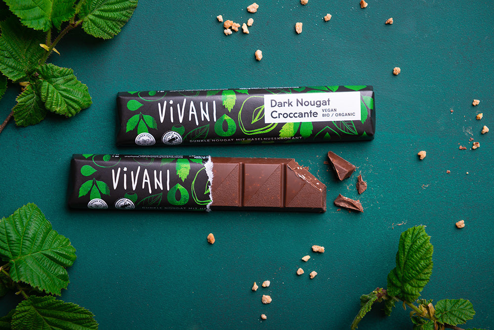 Vivani Dark Nougat Croccante 35g Chocolate Bar Organic