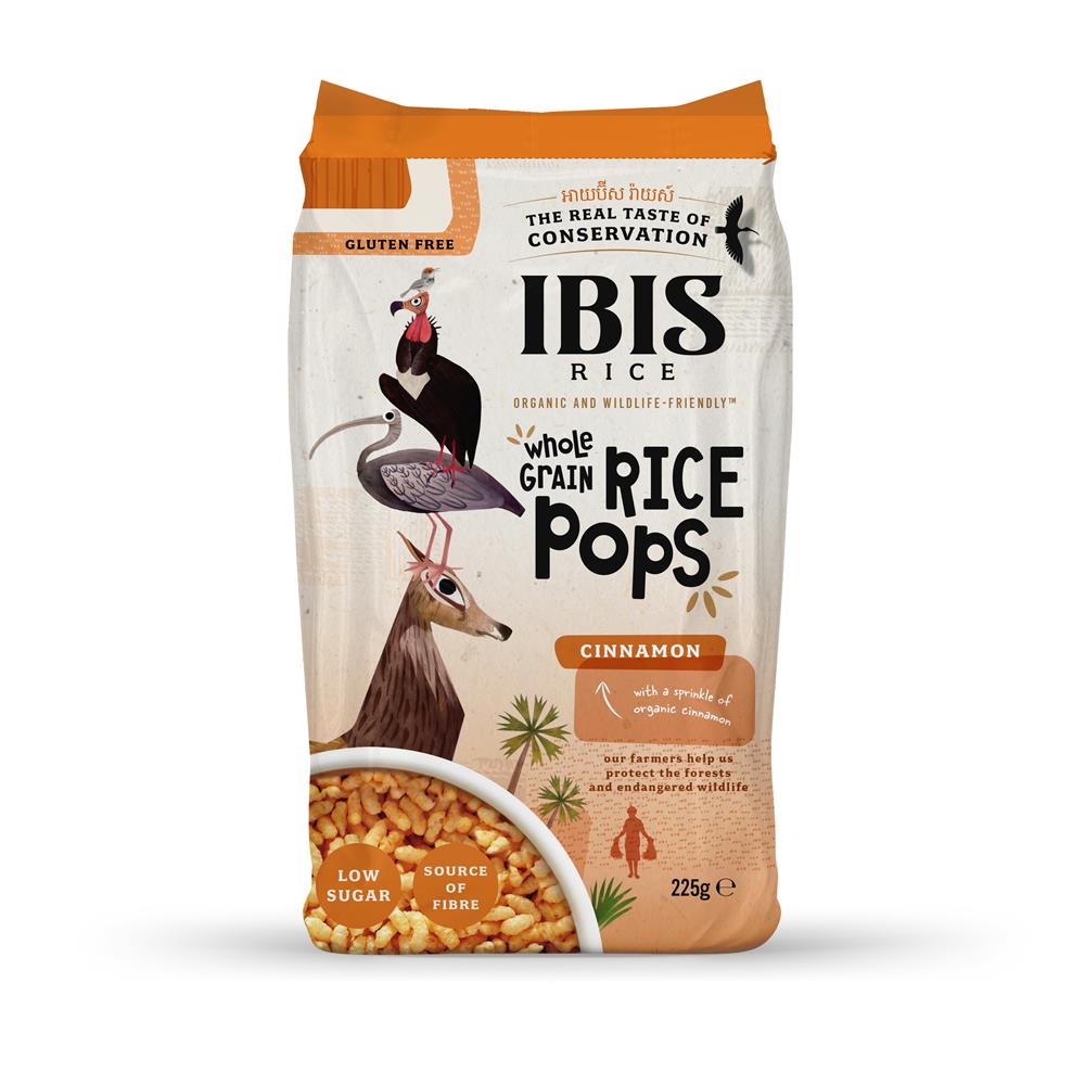 IBIS Wholegrain Rice Pops Cinnamon 225g Organic