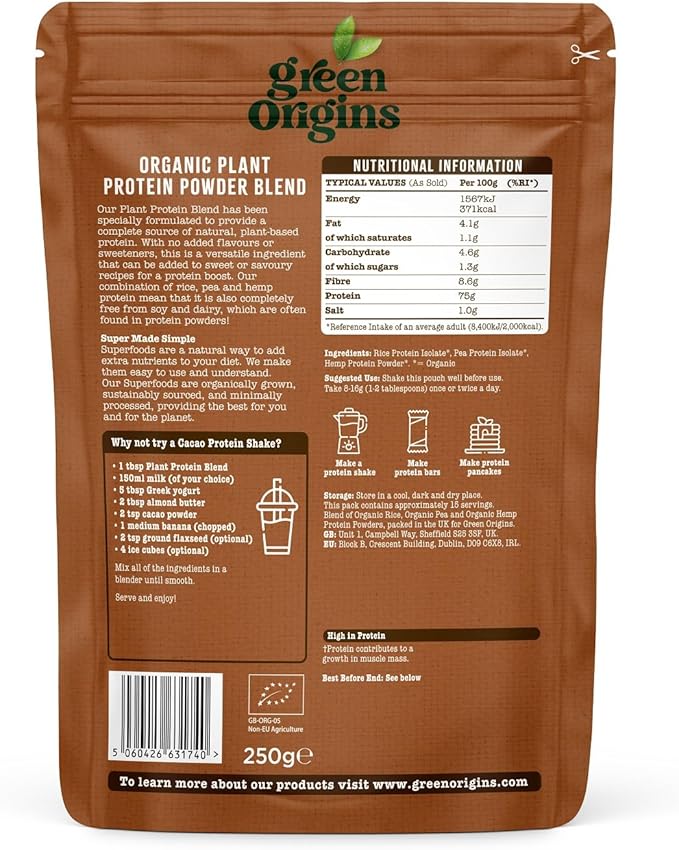 Green Origins Plant Protein Powder 250g Organic