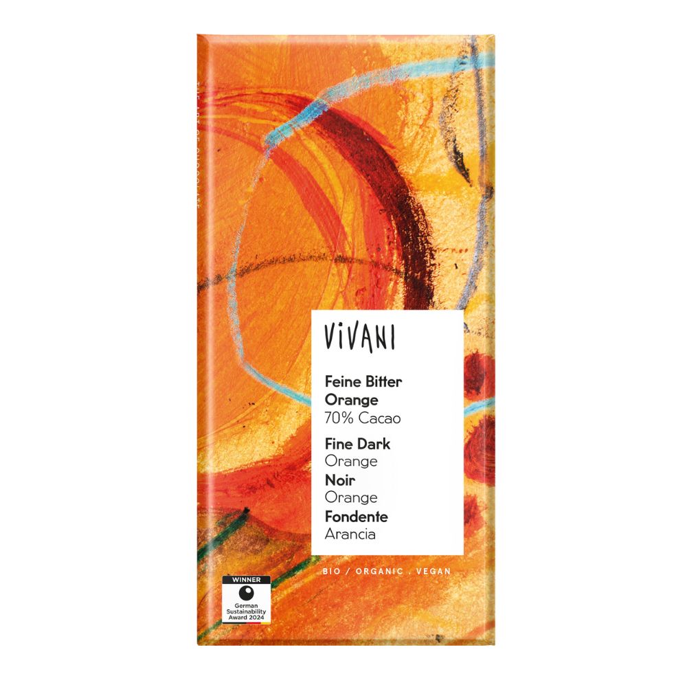 Vivani Fine Dark with Orange 80g Organic