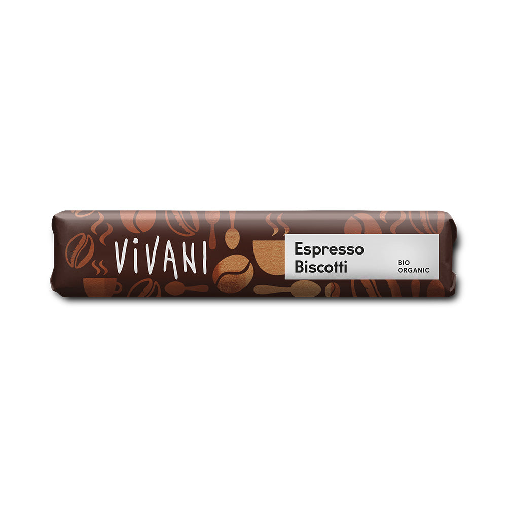 Vivani Espresso Biscotti 40g Chocolate Bar Organic