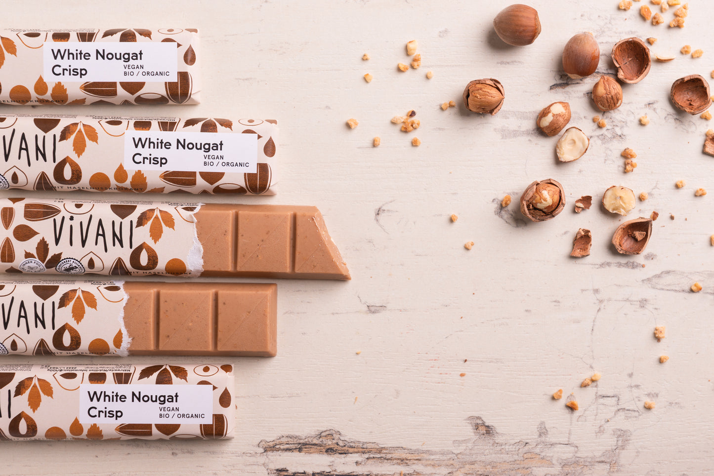 Vivani White Nougat Crisp Chocolate Vegan 35g Organic