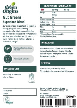 Green Origins Natural Gut Blend 100g Organic