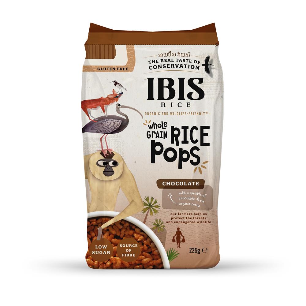 IBIS Wholegrain Rice Pops Chocolate 225g Organic