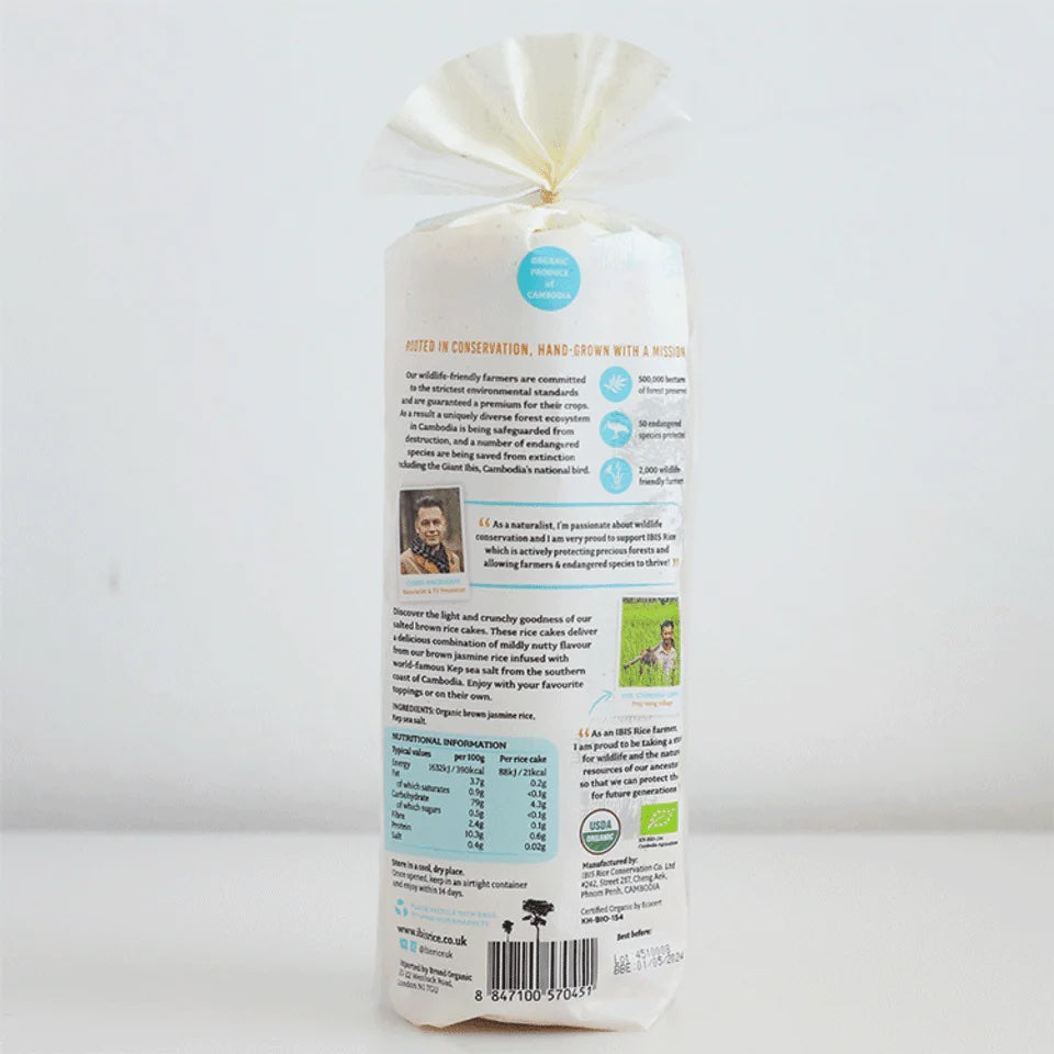 IBIS Wholegrain Rice Cake Sea Salt 130g Organic