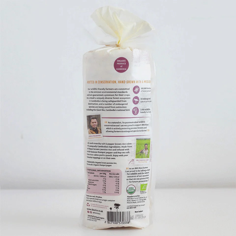 IBIS Wholegrain Rice Cake Sea Salt and Pepper 130g Organic