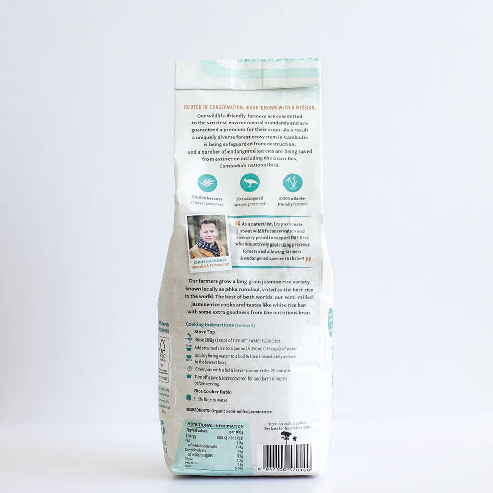 IBIS Semi-Milled Long Grain Jasmine Rice 1kg Organic