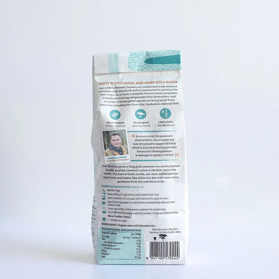 IBIS Semi-Milled Long Grain Jasmine Rice 500g Organic