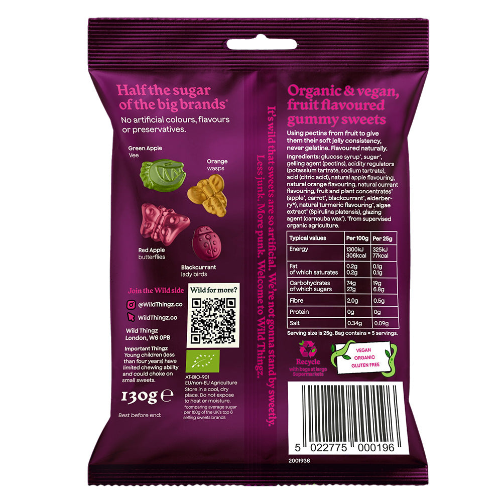 Wild Thingz Sweets Fruity Flyz 130g Organic