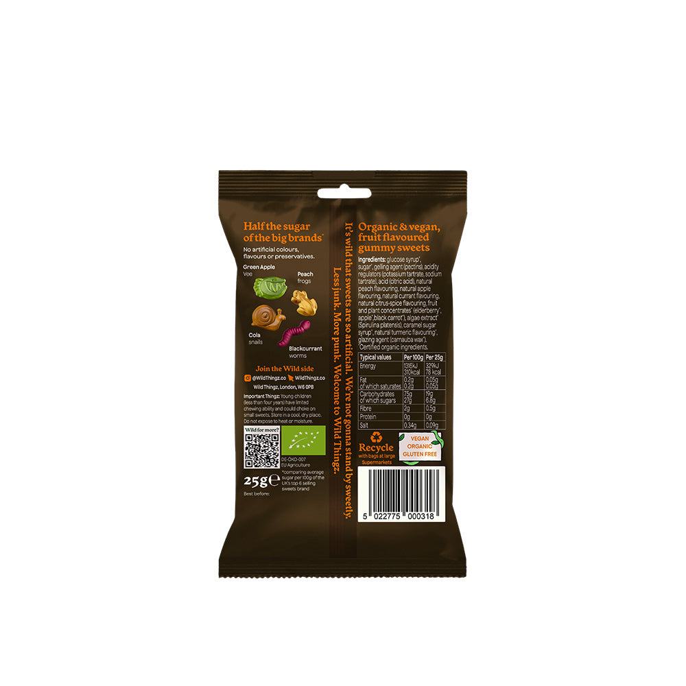 Wild Thingz Sweets Gummy Grubs 25g Organic