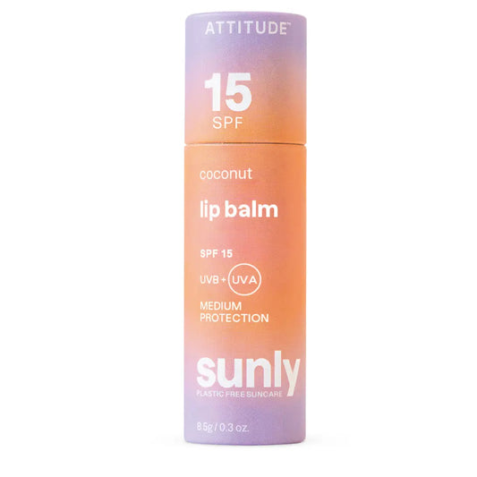 ATTITUDE Sunly - Lip Balm - Coconut - 15 SPF - 8.5 g